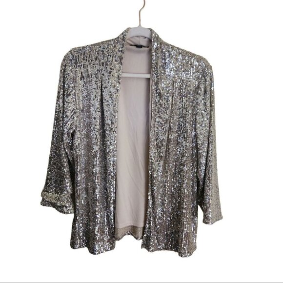 Cable & Gauge NWT Sequin Champaign Pencil Skirt Pull on Size L - Picture 10 of 10